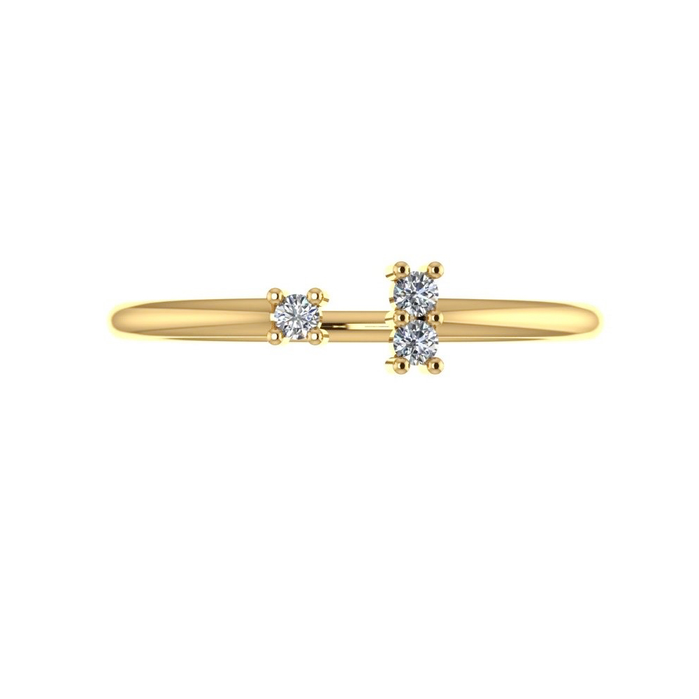 Buy Double Band Diamond Solitaire Ring in Solid Gold, Delicate Women  Cocktail Ring, Double Shank Pretty Engagement Ring, Double Band Silver Ring  Online in India - Etsy