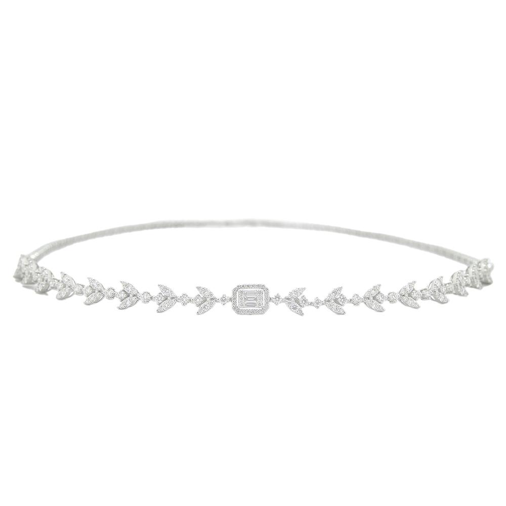 Diamond Tulip Choker With 18K White Gold | Diamond | 1Trove